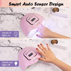 img 1 attached to HIPPIH Pink Portable UV LED Nail Lamp For Gel And Regular Polish, Professional Nail Polish Curing With 4 Timer Settings, Ideal For Nail Art Design And Easy Manicure At Home