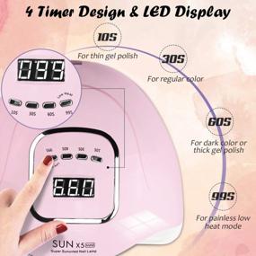 img 2 attached to HIPPIH Pink Portable UV LED Nail Lamp For Gel And Regular Polish, Professional Nail Polish Curing With 4 Timer Settings, Ideal For Nail Art Design And Easy Manicure At Home