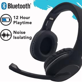 img 1 attached to 🎧 Maxell Bluetooth 5.0 Over Ear Headset with Boom Mic for Home Office, Online Classes, Teams, Zoom Meetings - Black