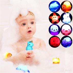 img 3 attached to 🦄 Light-Up Floating Pool Fun Unicorn Dolphin Toys - 8 Pack Bath Toys for Baby & Toddler, 7 Color Flashing Bathtub Water Toys - Boys & Girls Animal Toy Set