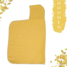 img 2 attached to 👶 Premium Mum Sweet Mum Baby Beach Towels: Organic Cotton Muslin, Hooded, 40x32”- Mustard Yellow - Best for Newborns to Toddlers