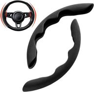 🚗 enhance your driving experience with mtverver new fluffy anti-skid steering wheel cover - non slip & safe car accessory for universal fit 99% car (suede material black) логотип