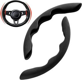 img 4 attached to 🚗 Enhance Your Driving Experience with Mtverver New Fluffy Anti-Skid Steering Wheel Cover - Non Slip & Safe Car Accessory for Universal Fit 99% Car (Suede Material Black)