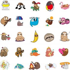 img 2 attached to Get Groovy With 50 Waterproof Sloth Stickers For Laptop, Skateboard, And More!