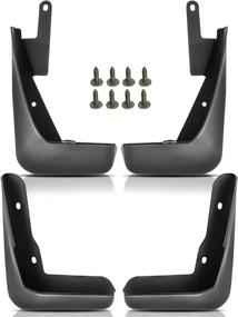 img 4 attached to 🚗✨ Lexus IS250 IS350 IS300 IS350 2014-2020 Front & Rear Mud Flaps Set: Splash Guards Mudguards Fender Flares - 4 Piece Replacement Kit