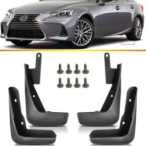 img 2 attached to 🚗✨ Lexus IS250 IS350 IS300 IS350 2014-2020 Front & Rear Mud Flaps Set: Splash Guards Mudguards Fender Flares - 4 Piece Replacement Kit