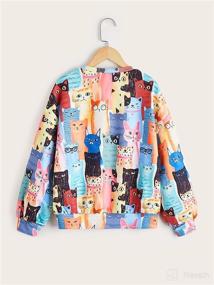 img 3 attached to 🐱 SOLY HUX Girl's Cartoon Cat Letter Print Long Sleeve Pullover Sweatshirt Top