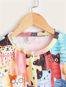img 2 attached to 🐱 SOLY HUX Girl's Cartoon Cat Letter Print Long Sleeve Pullover Sweatshirt Top
