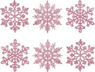 30pcs pink large glitter snowflake ornaments set - perfect xmas party decorations for home & window door accessories логотип