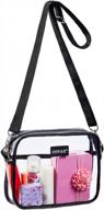 stylish and functional clear crossbody bag - perfect for work, concerts, and sports events - stadium approved logo