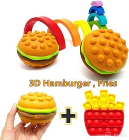 img 3 attached to 🍟 Kabvry Pop Ball Fidget Toy Push Bubble Sensory Game - Stress Relief 3D Squeeze Balls for Kids and Adults - Hamburger & Fries Shapes (2 PCS)