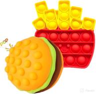 🍟 kabvry pop ball fidget toy push bubble sensory game - stress relief 3d squeeze balls for kids and adults - hamburger & fries shapes (2 pcs) logo