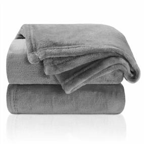 img 4 attached to TILLYOU Micro Fleece Plush Soft Toddler Blanket - Large Lightweight Crib Blanket For Baby Bed Lounger, 40X50 Gray