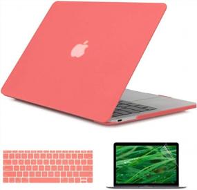 img 4 attached to Se7Enline Hard Shell MacBook Case With Keyboard Cover And Screen Protector - A1534/A1931 Model (2015-2019) - Living Coral