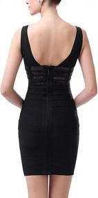 img 2 attached to Sparkling Beaded V-Neck Bandage Dress For Women By Phistic