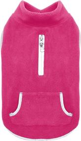 img 4 attached to 🐾 Cyeollo Dog Fleece Jacket: Stretchy, Reflective Winter Coat with Harness Hole for Small-Medium Dogs