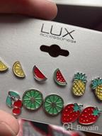 img 1 attached to Lux Accessories Women's Enamel Tropical Fruit Multiple Stud Earrings Set - Pack of 6 review by Gordie Johnson