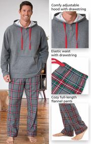 img 1 attached to Flannel Hoodie Pajama Sets For Men By PajamaGram - Stay Comfy And Stylish