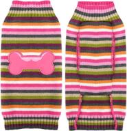abrrlo рождественские свитера для собак и кошек рождественские наряды для домашних животных милая розовая костяная водолазка свитер для щенков зимняя теплая одежда для собак трикотаж (xs, pink bone) логотип