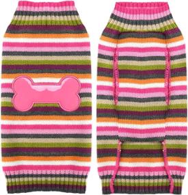 img 4 attached to ABRRLO Christmas Dog Cat Sweaters Xmas Pet Outfits Cute Pink Bone Turtleneck Puppy Sweater Winter Warm Doggie Clothes Knitwear (XS, Pink Bone)