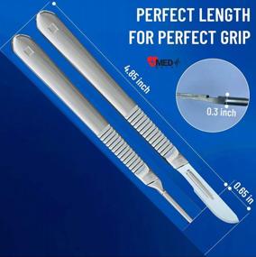 img 2 attached to High Carbon Steel Surgical Blades 11-20 Pack +1 Handle With MedHelp Scalpel And Stainless Steel Dermablade Surgical Scalpel Handle