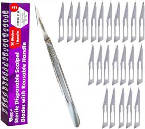 img 4 attached to High Carbon Steel Surgical Blades 11-20 Pack +1 Handle With MedHelp Scalpel And Stainless Steel Dermablade Surgical Scalpel Handle