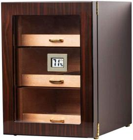 img 4 attached to Cigar Aficionados Rejoice: Woodronic'S Digital Humidor Cabinet For 100-150 Cigars, Spanish Cedar Lining, And 2 Crystal Gel Humidifiers In A Glossy Ebony Finish - Perfect Gift For Fathers!