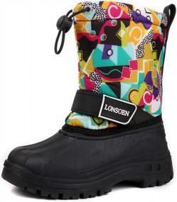 img 4 attached to Keep Little Feet Warm & Cozy With LONSOEN Winter Snow Boots For Boys & Girls!