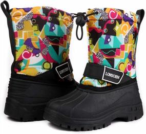 img 2 attached to Keep Little Feet Warm & Cozy With LONSOEN Winter Snow Boots For Boys & Girls!
