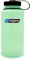 nalgene 32 oz wide mouth tritan bpa-free water bottle with 50% plastic waste material sustainability logo