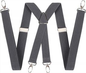 img 3 attached to Upgrade Your Style With Alizeal Mens 1 Inch Suspenders Featuring 4 Swivel Hooks And Elastic Band