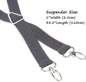 img 2 attached to Upgrade Your Style With Alizeal Mens 1 Inch Suspenders Featuring 4 Swivel Hooks And Elastic Band