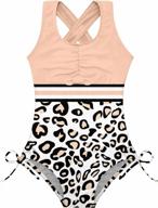 cute striped bowknot swimwear for girls 4-11 years - bfustyle one piece bathing suit logo