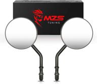 🏍️ mzs motorcycle mirrors - 3" round black side rear view mirror for flhtc flht flhr flhx fltrx flstn flstc fltru fxdb fxdf road king sportster street glide electra dyna softail ultra v-rod логотип