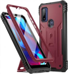 img 4 attached to Ultimate Protection With Poetic Revolution Case For Motorola Moto G Pure 6.5 Inch (2021 Release): Rugged, Dual-Layered, And Kickstand-Equipped In Bold Red