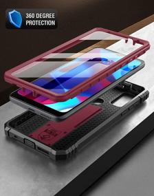 img 2 attached to Максимальная защита с чехлом Poetic Revolution для Motorola Moto G Pure 6,5 дюйма (выпуск 2021 г.): прочный, двухслойный и с подставкой ярко-красного цвета
