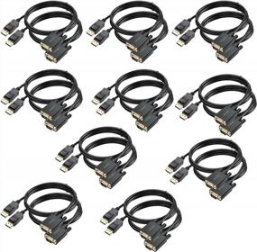 img 4 attached to Pack Of 20 UVOOI Gold Plated DisplayPort To VGA Cables, 3 Feet Each, Male To Male Adapter For Improved Connectivity