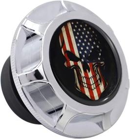 img 4 attached to 🏍️ GUAIMI CNC Aluminum Fuel Gas Tank Oil Cap - Compatible with Harley Sportster XL 1200 883 X48 Dyna - Glued American Skeleton Design in Chrome - Enhanced SEO