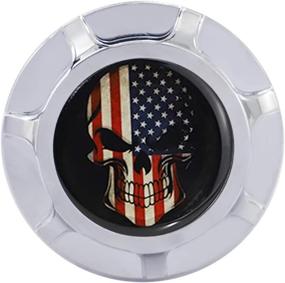 img 3 attached to 🏍️ GUAIMI CNC Aluminum Fuel Gas Tank Oil Cap - Compatible with Harley Sportster XL 1200 883 X48 Dyna - Glued American Skeleton Design in Chrome - Enhanced SEO