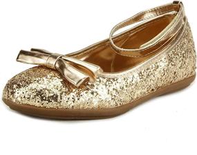 img 4 attached to Doll Maker Metallic Glitter Strap Girls' Shoes : Flats