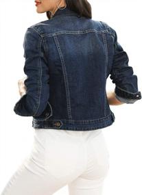 img 2 attached to Vintage Washed Tsher Trucker Jacket For Women - Classic Long Sleeve Jean Jacket D020