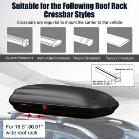 img 2 attached to Heavy Duty Hard Shell Rooftop Cargo Box With Security Keys, Waterproof Roof Luggage Storage Carrier For Car SUV Van (121 Lbs Capacity, 8.83 Cubic Ft) By Goplus