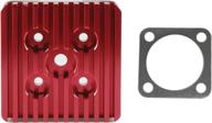 🏎️ hgc cnc red cylinder head, ideal for racing, fits 66cc/80cc motorized bike bicycle engines logo