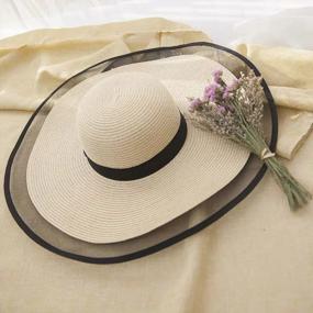 img 2 attached to Защищайтесь стильно с нашими летними пляжными шляпами от солнца с широкими полями для женщин - сертифицировано UPF 50+ и удобно для путешествий!