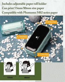 img 2 attached to 📠 Phomemo M03 Sticky Note Printer: Compact & Bluetooth Enabled Portable Printer for Memos, Journals, and Planning on 2 inch/3 inch Thermal Paper - Green