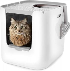 img 4 attached to Modkat XL Litter Box, Top Or Front-Entry Configurable, Includes Scoop And Liners - White