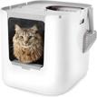 modkat xl litter box, top or front-entry configurable, includes scoop and liners - white logo