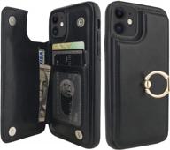 protect your iphone 11 in style: onetop wallet case with card holder, ring kickstand & rfid blocking technology logo