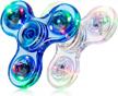 figrol led light up fidget spinner 2 pack - fun gift for valentine's day: crystal toy for boredom relief, adhd & anxiety reduction in kids (blue & white) logo