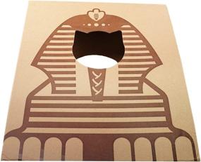 img 1 attached to 🐱 SHENGOCASE 1/ 2-Pack Cardboard Cat Scratcher House with Scratching Pad, Cat Tent, and Cat Cave for Optimal Feline Fun and Entertainment